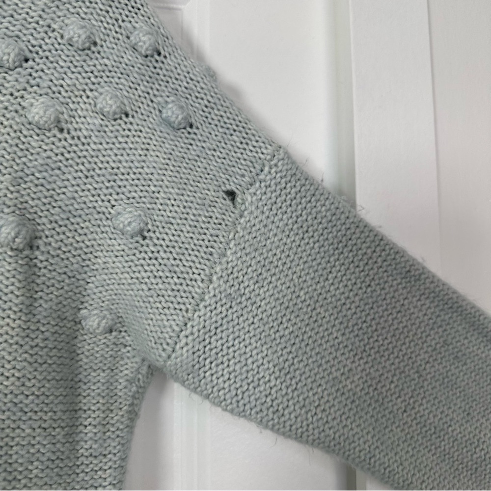 Abercrombie & Fitch Women’s Powder Blue V-Neck Faux Wrap Sweater Size Medium - Picture 4 of 8